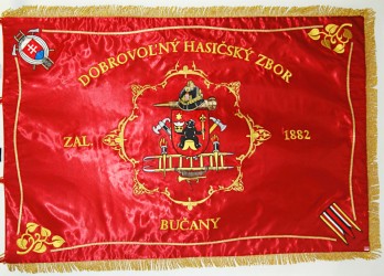 DHZ Bučany - vyšívaná zástava.