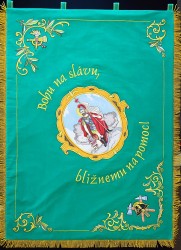 Kópie historickej zástavy DHZ Pezinok.
