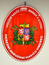 Hasičský smaltovaný ovál s veľkým štátnym znakom