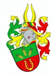 Občiansky heraldický znak pána Stanislava Kasla, v ktorom je vyobrazená symbolika stavebnej firmy