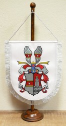 Vyšívaná stolná vlajočka s osobním znakom