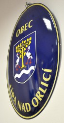Ovál so znakom a názvom obce/mesta/predmestia