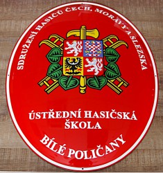 Smaltovaný ovál pre Ústřední hasičskou školu Bílé Poličany
