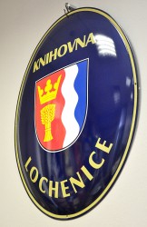 Smaltované ovály k označeniu budovy – knižnica