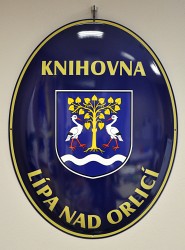 Smaltované ovály k označeniu budovy – knižnica 