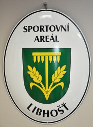 Smaltovaný ovál pre označenie športového areálu 
