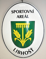Smaltovaný ovál pre označenie športového areálu 