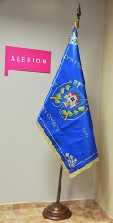 Tlačený saténový prápor Jednotka SDH mesta Ostrov