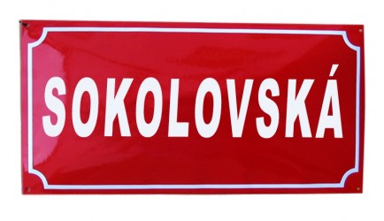 Ukážka smaltovanej tabulky s textom