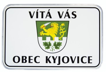 Uvítacia ceduľa pred vjazd do obce, mesta, predmestia