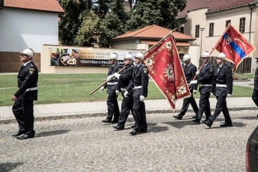 Vítanie nového hasičského práporu do života.