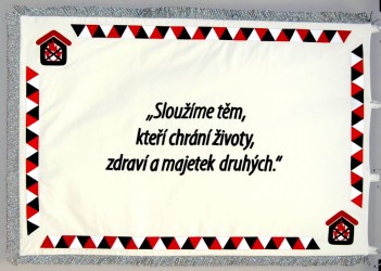 Vyšívaná vlajka pre spoločnosť – Požiarna bezpečnost s.r.o. 