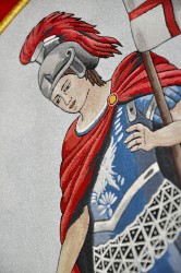 Detail výšivky repliky práporu DHZO Lozorno 