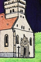 Detail výšivky práporu.